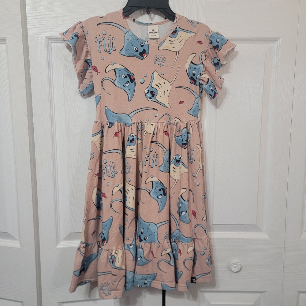 Mullido Fiji Rays Flowy Dress Frill Sleeves Size 134
